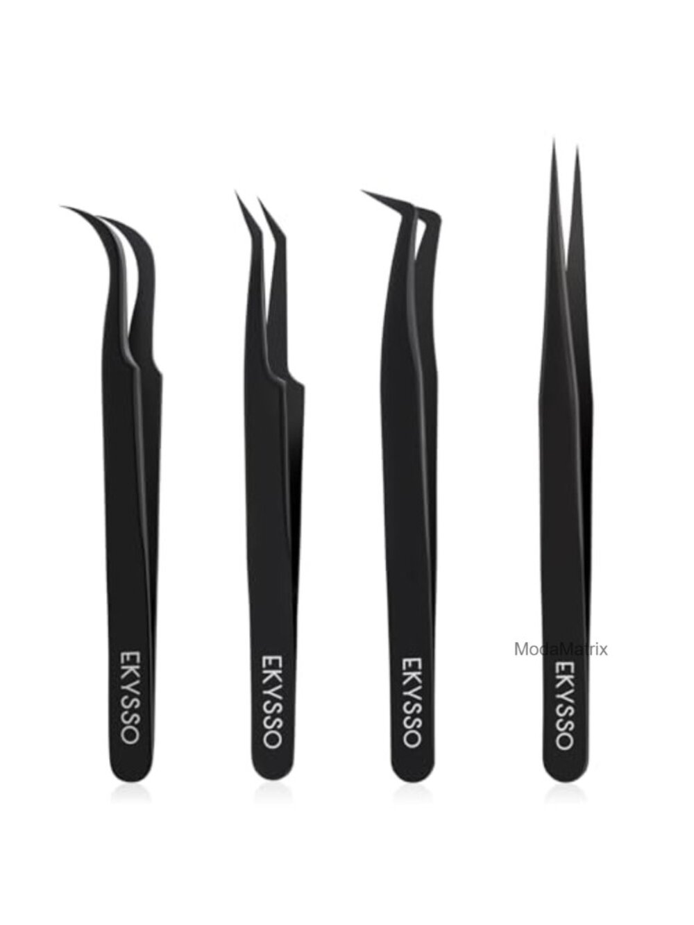 Professional Lash Extension Tweezers Kit Stainless Steel Set of 4 Precision